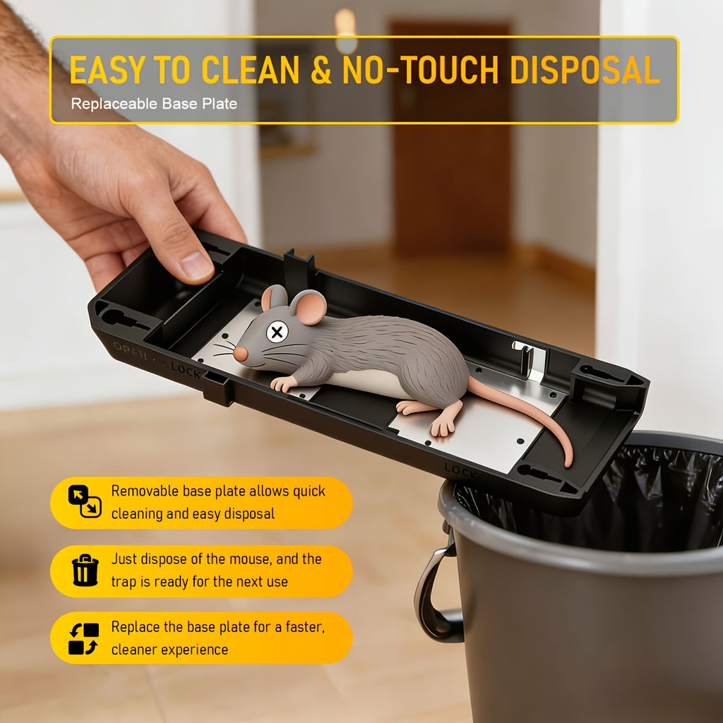 AZDELE Electric Mouse Trap, Suitable for Indoor And Outdoor Use, Reusable, 2800V Instantly Kilmice, Effectively Controls Pests, And Provides Quick Extermination. Suitable for Homes, Living Rooms, Kitchens, Garages, Yards, Etc.
