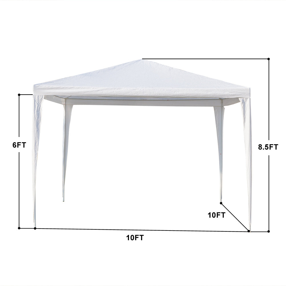 10x10ft White 4-side/3-side/No cloth Awning PE cloth Plastic-sprayed iron pipe Spiral pipe