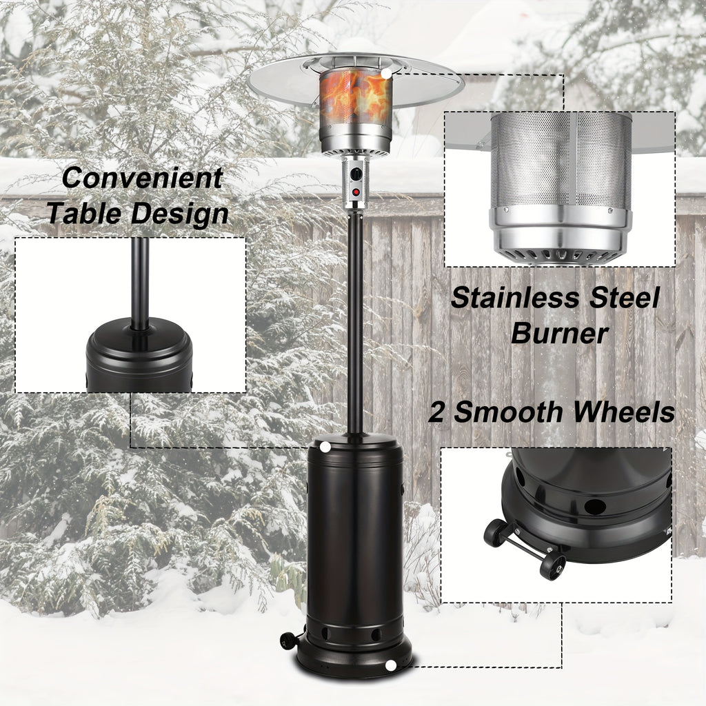 Vivicreate 9/88/90 INCH [48, 000/5500] BTU Heavy Duty Double Layer Stainless Steel Propane Outdoor Heater, Metal, No Electricity Required, Fast Heating Up In 1 Minute, Built-in Ignition, Suitable for Outdoor Use, Christmas Gift Ideas