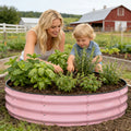 5×2×1ft Blush Pink Galvanized Metal Raised Garden Bed Set, Large Planter Box with Safety Rolled Edges, Outdoor Raised Planting Bed for Vegetables, Flowers & Fruit Trees