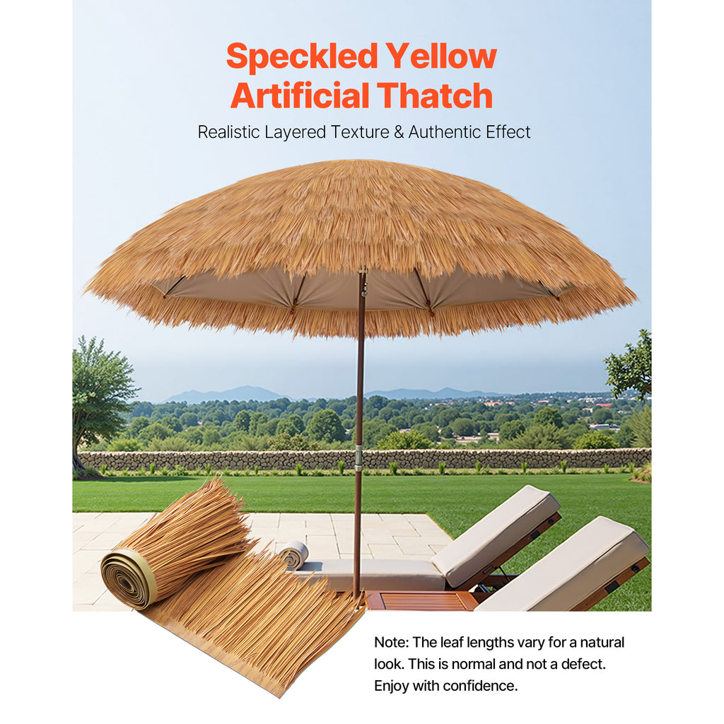 VEVOR 1.3x16.4ft Artificial Thatch Roofing Mexican Tiki Hut Grass Skirt Roof