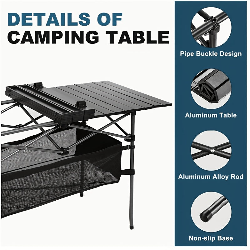 Portable Folding Patio Table Includes Storage Bag. Lightweight And Foldable Patio Table Outdoor Table Sturdy Construction Suitable for Patios Gardens Terraces Picnics Barbecues Beaches Parties Compact And Durable Design Suitable for Various Occasions