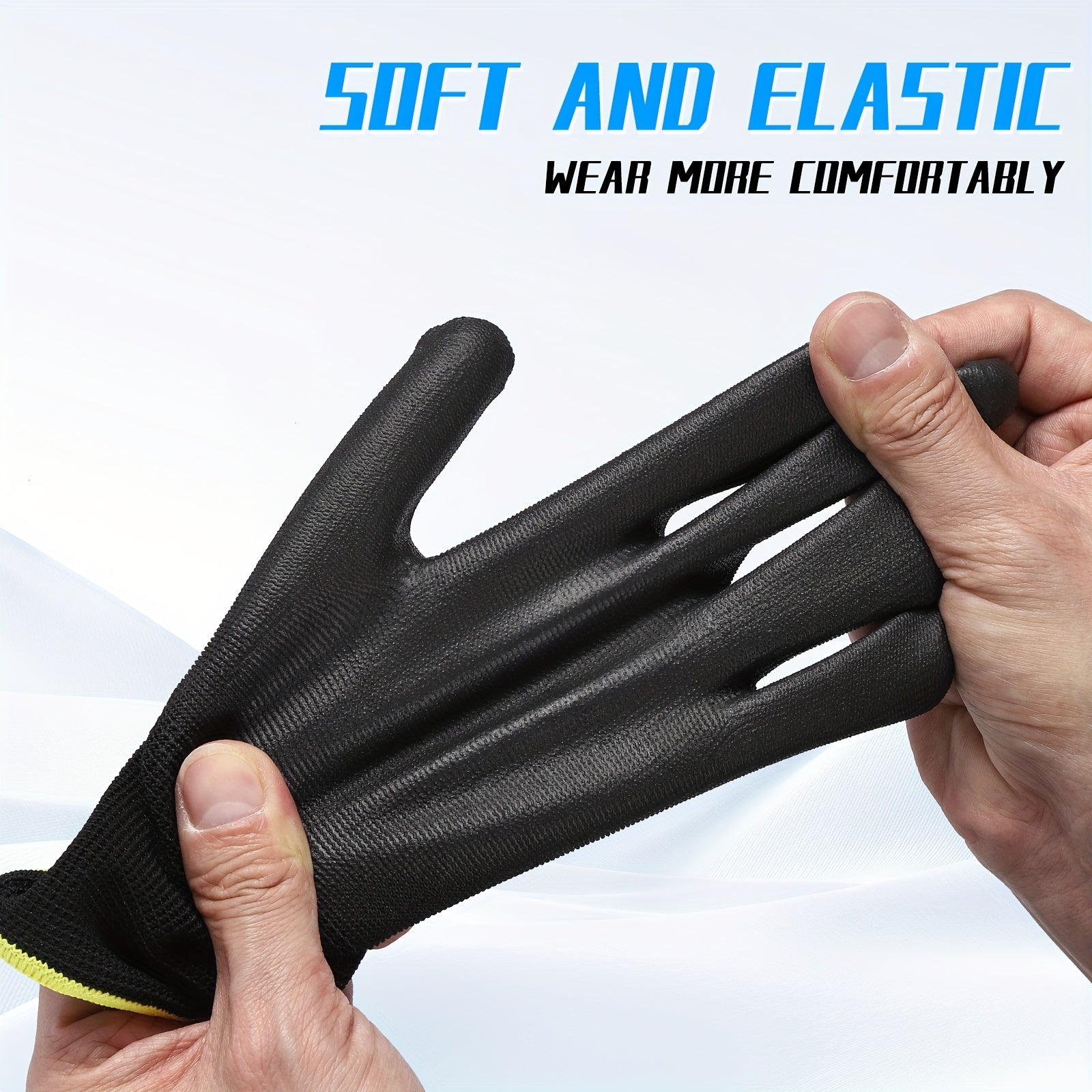 24pcs/12 pairs of black nylon gloves, palm anti slip PU coating - lightweight and durable, lead-free, suitable for lawn care and outdoor use, strong protection, reusable