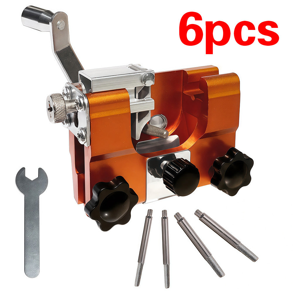 [Chainsaw Sharpeners] Set of 6 Enhanced Portable Chainsaw Sharpeners, Sturdy Chain Sharpening Clamp for Quick Manual Sharpening - Hand Crank Chain Grinder, Rust-Resistant Tool Perfect for Lovers And Professional Loggers