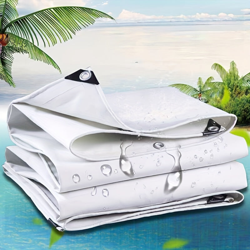 [Waterproof Outdoor Tarpaulin] Extra Thick 14 Mil Poly Tarp Cover Waterproof Snow Rain Resistant Poly White Tarpaulin With Grommets And Reinforced Edges For Outdoor Camping Pool Cover Tear And Rip Resistant Poly Tarpaulin