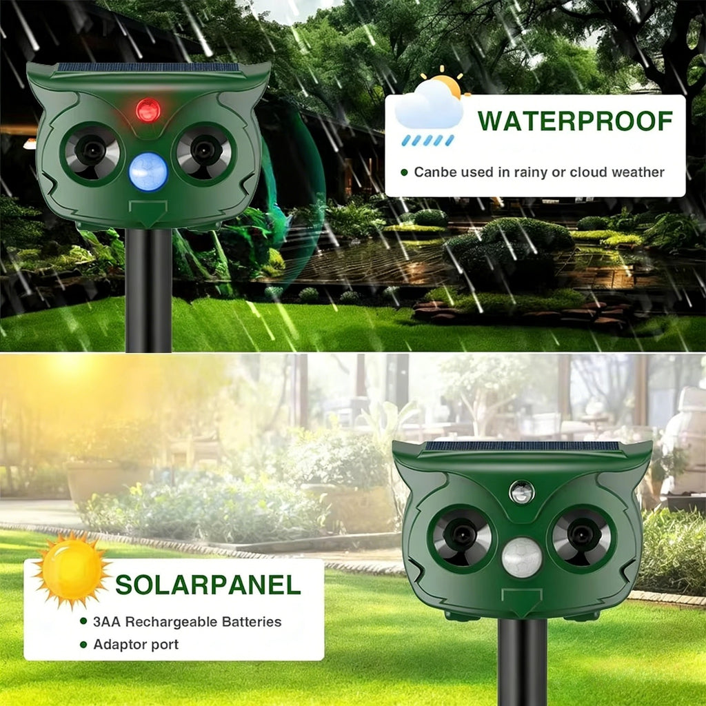 1Pack Solar Soundwave Technology Animal Repellent, Outdoor Cat Repellent Deer Repellent Dog Deterrent with Motion Sensor, for Garden Farm
