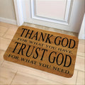 Inspirational Christian Doormat "Grateful for What You Have, Trust in What You Need"- Heavy Duty Polypropylene Indoor, Entrance Mat, Non-Slip Backing, Beige, Brown, Faith-Themed Housewarming Gift, Suitable for Front Door, Porch, Bathroom- Machine Was