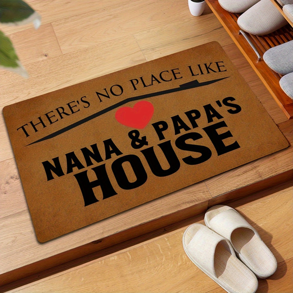 Funny Welcome Doormat Indoor Entray Front Porch with Rubber Back 23.7"(L) x 15.9"(W)There's No Place Like Nana & Papa's House Rubber Non-Slip Backing Entrance Rug Home Decor Front Decorative Mat