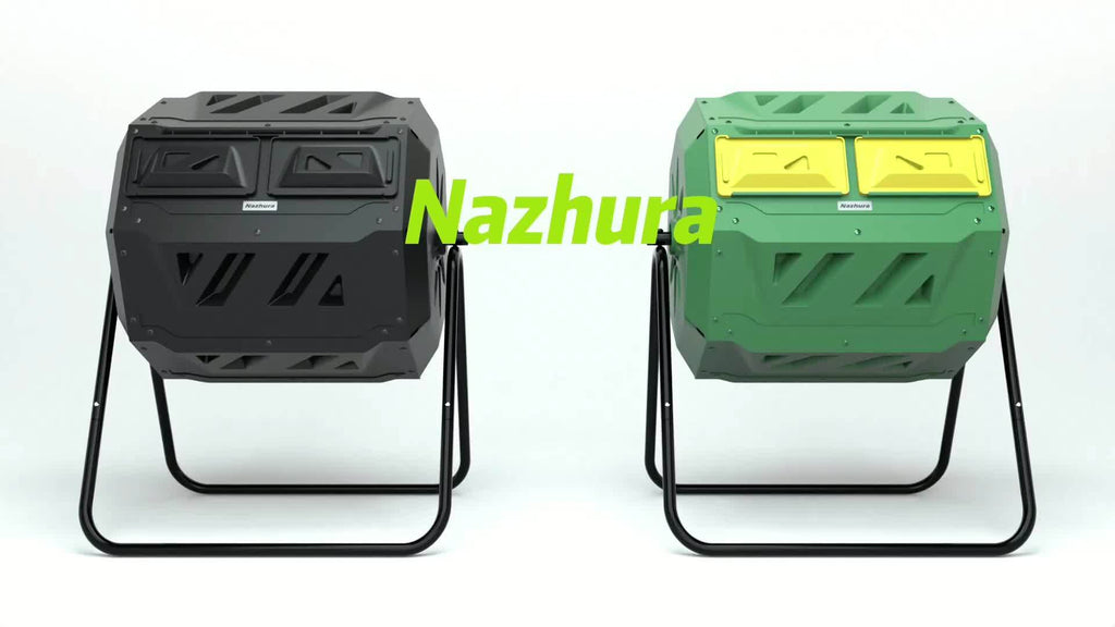 Tumbling Composter with Two Chambers, 43 Gallons, Suitable for Kitchen Scraps, Garden Debris, Patio Waste, And Yard Leaves