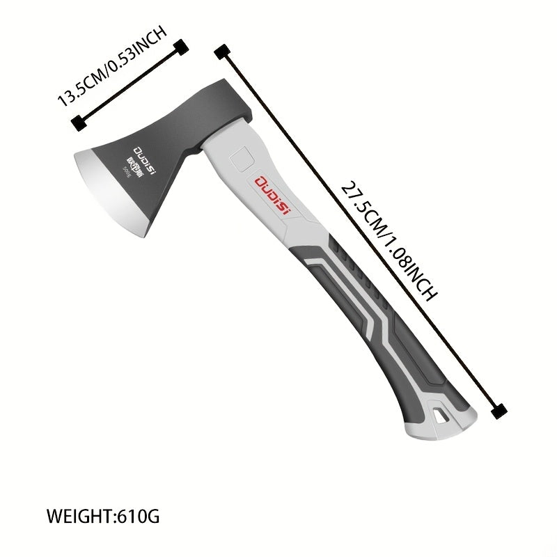 One Multipurpose Axe, Perfect for Cutting Wood And Trees, Featuring a Heat-Treated Blade And a Fiberglass Handle, Designed for Heavy-Duty Chopping, Making It Suitable for Camping, Woodworking, And Garden Care