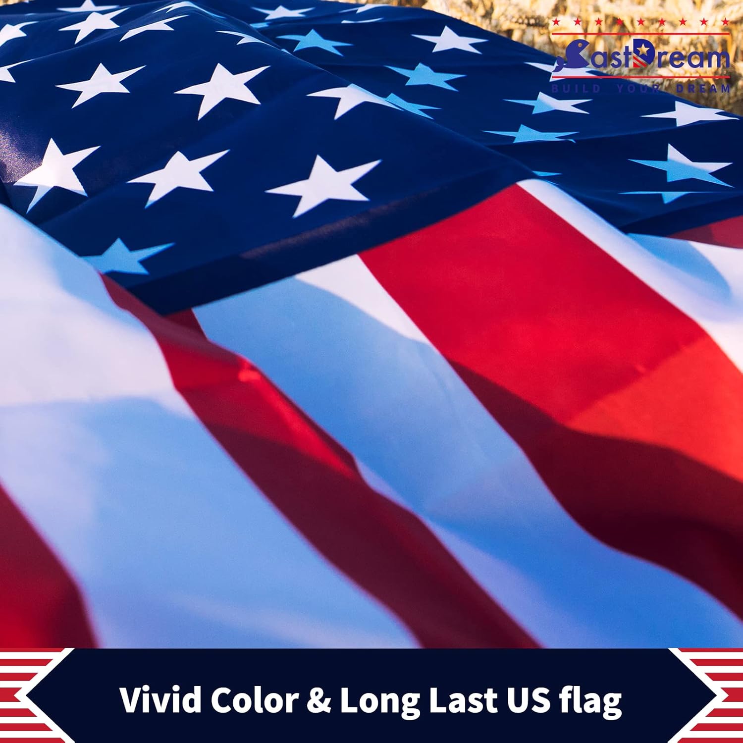 4Packs American US Flag 3x5Ft, Vibrant Color And Fade Resistant US Flags For Outside 3x5 Ft Flags Stitched Long Lasting Polyester With Durable Brass Grommets USA Flag