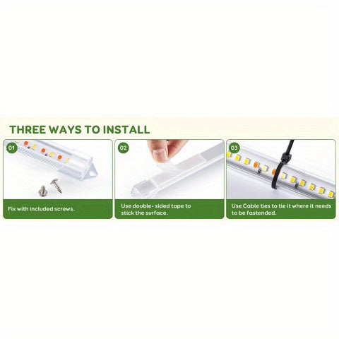 4 Bars 13" Grow Lights for Indoor Plants, 192 Leds Full Spectrum Plant Grow Light Strips with Auto On/Off Timer 3/9/12H, 10 Brightness, 3 Switch Modes Sunlike Growing Lamps for Hydroponics Succulent