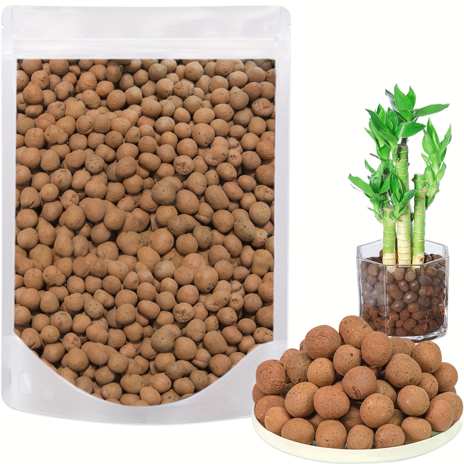[Clay Pebbles Grow Media] 10/20/30LBS Clay Pebbles 4Mm-16Mm Leca Clay Aggregate Grow Media Natural Clay Balls for Hydroponic, Gardening, Orchids, Decoration, Aquaponics