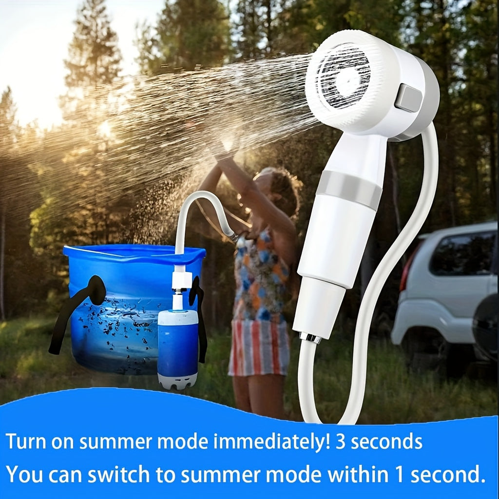 Portable Shower Pump And Outdoor Camping Shower (5000Mah); Suitable for Washing Cars And Motorcycles, Showering While Hiking Or Camping, Beach Trips, Gardening And Crop Irrigation, Bathing Pets, Cleaning The Yard, And Outdoor Fishing