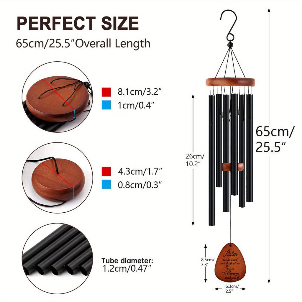 1pc Memorial Wind Chime For Garden Decor, Outdoor Decor, Sympathy, Memorial and Miss you wirelessly