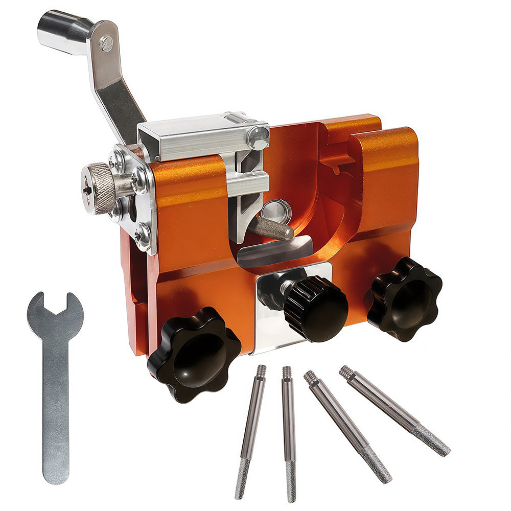 [Chainsaw Sharpeners] Set of 6 Enhanced Portable Chainsaw Sharpeners, Sturdy Chain Sharpening Clamp for Quick Manual Sharpening - Hand Crank Chain Grinder, Rust-Resistant Tool Perfect for Lovers And Professional Loggers