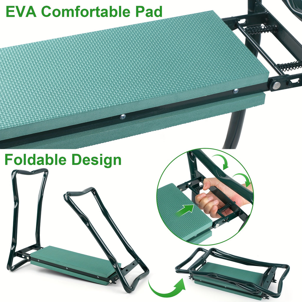 A Garden Kneeling Pad And Seat That Features a Thick And Wide Soft Cushion, This Foldable Gardening Bench Is Sturdy Enough for Both Kneeling And Sitting, Making It an Excellent Gift for Women And Seniors Who Love Gardening