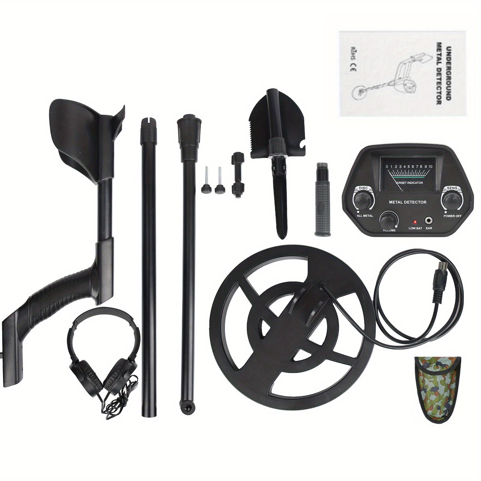 Black/Yellow Metal Detector for Adults Professional, Higher Accuracy All Metal Detectors Golden and Silver, Bigger LCD Display