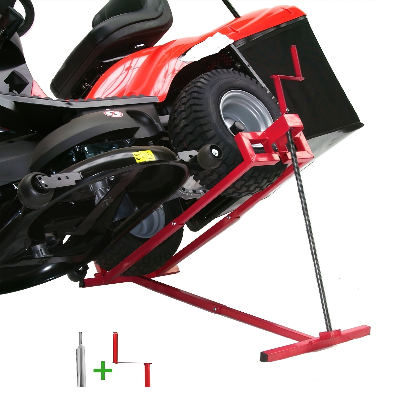 890 Lbs Capacity Lifting Jack for Garden Tractors, Riding Lawn Mower Maintenance Lift with Hand Crank And Power Extension Handle, Telescopic Maintenance Jack