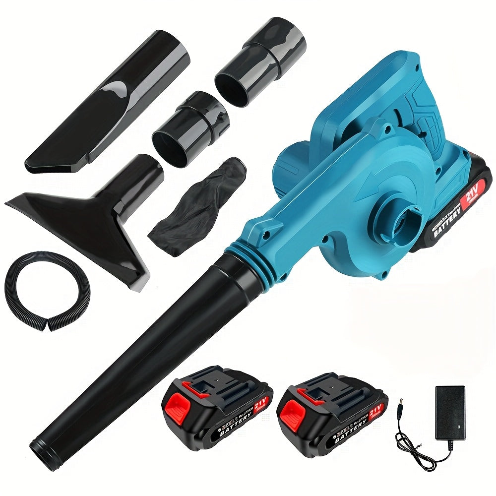1 Set Of Cordless Handheld Powerful Blower, 21V Electric Turbo Jet Blower, Equipped with Rechargeable Lithium Battery, Optional 1/2 Battery, Extension Tube, Strong Wind Power, Suitable for Yard, Garden Leaf Falling, Dust Removal, Outdoor Barbecue