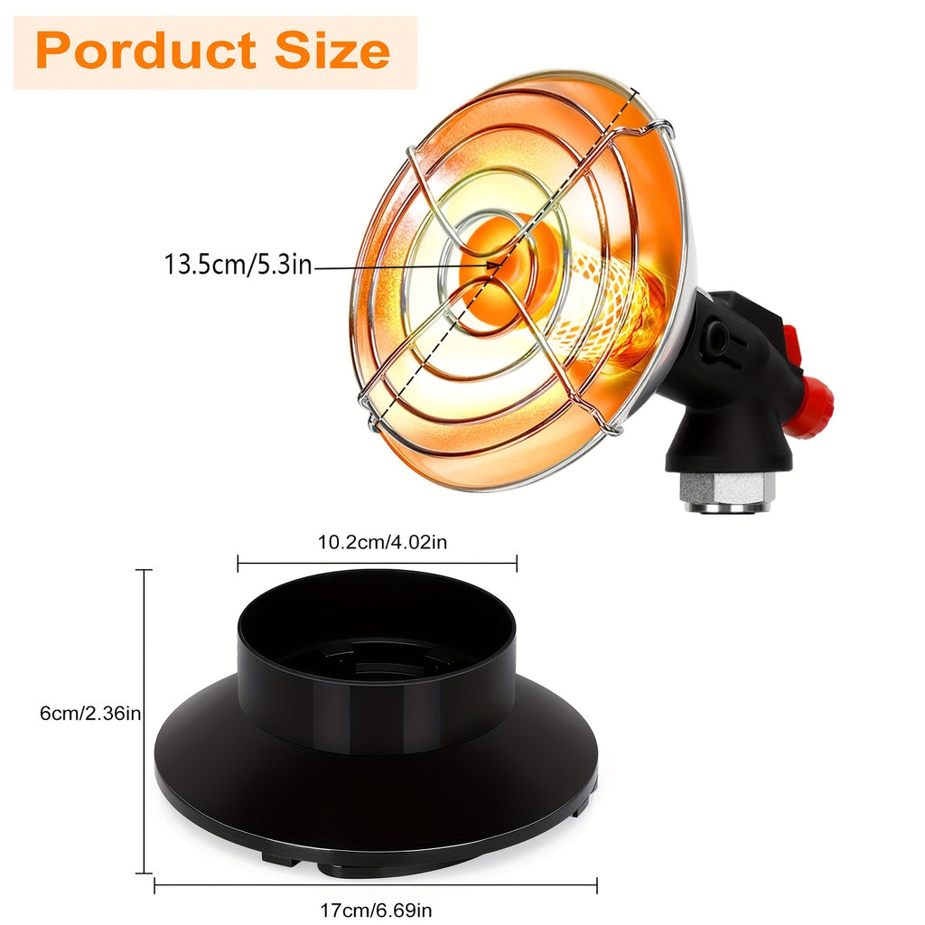 Portable Propane Heater for Camping, Outdoor Small Space Patio Garage Heater, Self-Igniting Radiant Heater, Foldable Gas Tank Holder, Suitable for Hiking, Ice Fishing, Hunting, Tents, Backyard