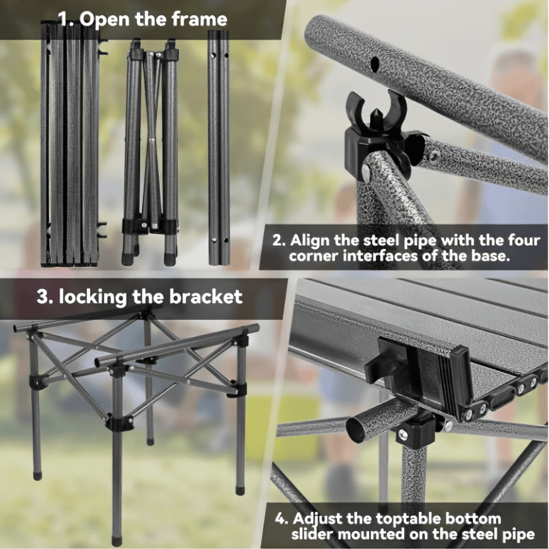Portable Folding Patio Table Includes Storage Bag. Lightweight And Foldable Patio Table Outdoor Table Sturdy Construction Suitable for Patios Gardens Terraces Picnics Barbecues Beaches Parties Compact And Durable Design Suitable for Various Occasions