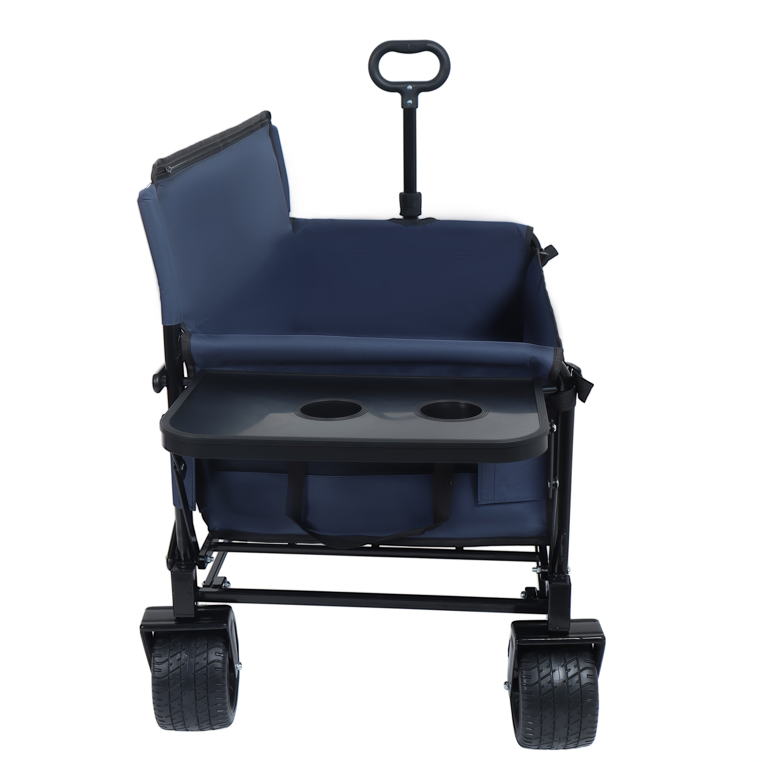 3-In-1 Convertible Folding Travel Cart with Bench And Rear Folding Table - 500 Lb Heavy Duty Multi-Purpose Travel Cart, 180 Liter Capacity, All-Terrain Wheels for Camping, Beach, Sports, Garden
