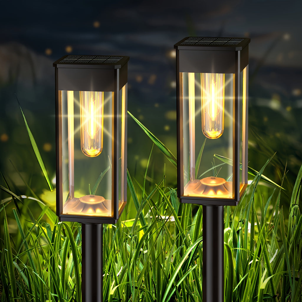 Outdoor Solar Street Lamps, 6/4pcs Outdoor Bright Solar Lamps, IP68 Solar Garden Lamps, Solar Landscape Lighting for Courtyard Terraces, Walkways, Driveways And Roads (Warm White)