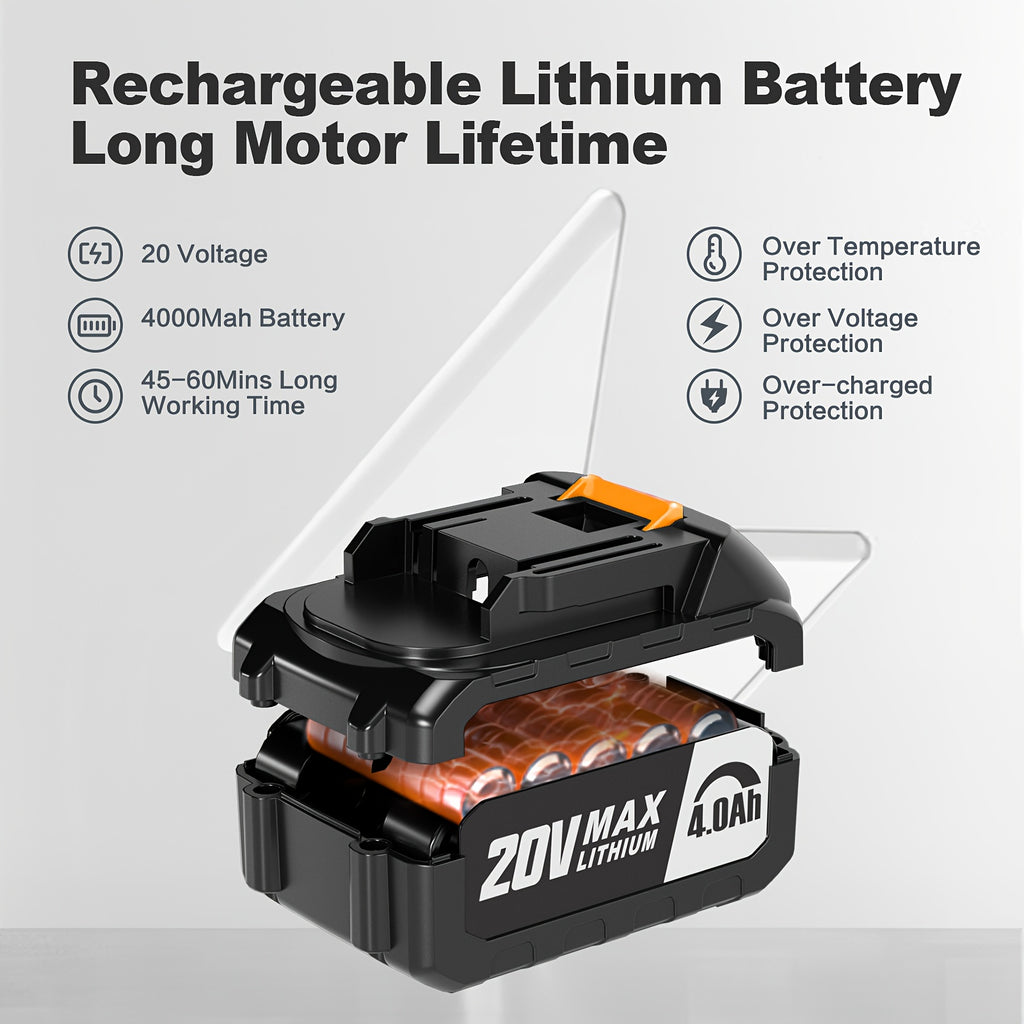 Flash [Free Battery*2/1] 12"/8"/6" Cordless Chainsaw with Auto-Lubrication & Tool-Free Chain Tension | 4.0Ah Li-ion Battery & Overload Protection | Compact Lightweight Design for Women/Seniors | Cuts Trees/Limbs, Black Friday Discounts