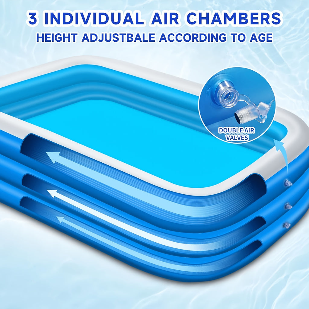Adult Inflatable Swimming Pool, Super Large And Thick Family Swimming Pool, Thick Water Pool, Foldable And Easy to Store. Available In Multiple Sizes Such As 59/70/82/102/118 Inches. Suitable for Outdoor Use, Garden, Backyard And Summer Parties.