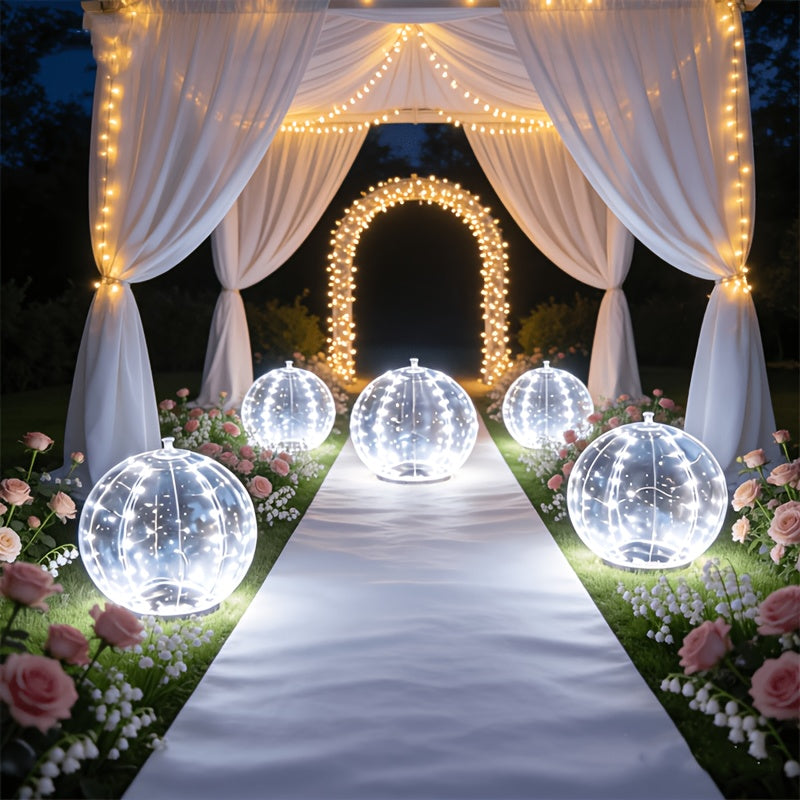 Solar Pool Light That Floats, IP68 Inflatable Light Up Pool Balls, 8 Lighting Modes Float Or Hang Solar Floating Lights for Pool, Wedding, Party Decor Night Swimming Backyard Decor Garden Ambiance Beach Party Summer