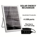 USB Portable Solar Charger, Multiple Interfaces, Multiple Devices Charging At The Same Time, Outdoor Multi-purpose Charger, Solar Panel Mobile Phone Charging USB, Suitable for Outdoor Camping, Adventure Emergency, Field Fishing, Hiking And Family Use