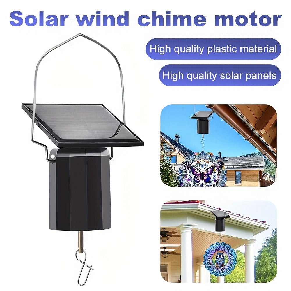 Wind Spinner Motor with Solar Chime - Solar Wind-Powered Rotating Outdoor/ Decor, Metal Ornament with Soaring Bird-like Motion, Solar Chime Sounds for, Balcony, Lawn - Motor
