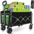 500LBS/ 780LBS All Terrain Heavy Duty Folding Cart, Large Capacity Camper Suitable for Yard Shopping/ Sports/ Outdoor/ Gardening Equipment Handling, Black Multifunctional Utility Cart