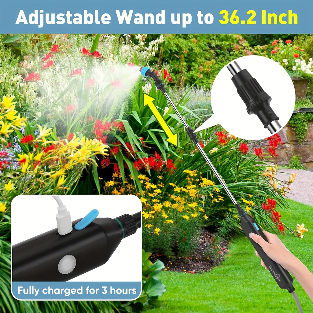 1.32gal Electric Sprayer, High-Performance Electric Sprayer Featuring 3 Mist Nozzles, Extendable Wand, Garden Sprayer Equipped with Adjustable Shoulder Strap for Lawn, Garden, And Cleaning Tasks