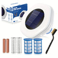 Solar Pool Ionizer, 85% Less Chlorine, Floating Water Cleaner, High Efficiency, 2 Copper Rods, 2 Mesh Basket, 2 Cathodes, Compatible with Fresh And Salt Water Pools & Spa, Spa Maintenance, Water Purification, Floating Cleaner, Solarpowered Design, Copper