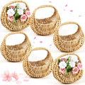 6pcs -Capable Half-Moon Wicker Baskets Suitable for Wedding Flower & Picnic Storage, Sturdy Woven Wicker with -Treated, Wide-Diameter Suitable for Garden,, /Outdoor Use - Wicker Basket Non-Food Direct Contact