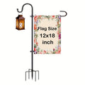 A 48-Inch Tall Garden Flagpole Stand And Shepherd'S Hook Made of 1/2-Inch Thick Metal, Suitable for Outdoor Use, Perfect for Holiday Gifts, Including Halloween And Christmas Presents (Flags And Lanterns Are Not Included)
