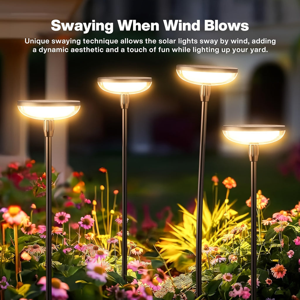 Solar Garden Lights, 2/6 Pack 40LM Bright Solar Lights Outdoor, Up to 14Hrs, 31" Tall Solar Pathway Lights Outdoor Waterproof, Auto On/Off Outdoor Solar Lights for Yard Outside Patio Path Lawn