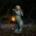 1pc Solar Lantern Rabbit Garden Statue, Outdoor Rabbit Statue, Courtyard Lawn Decoration, Birthday Gift, Easter Home Furnishings,  Level IP44