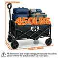 Quiet All-Terrain Folding Multifunctional Shopping Cart, Large Storage Capacity, One-Button Folding for Easy Storage, Black Oxford Fabric with Side Cup Holders, Ideal for Camping, Outings, Gardening, And Heavy-Duty Grocery Hauling