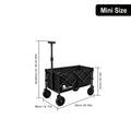 Multiple Sizes Heavy Duty Collapsible Folding Wagon Cart with Wheels, All Terrain Folding Utility Cart with Steel Frame And 600D Oxford Fabric, No Assembly Required, Portable Garden Wagon with Tool Holder for Camping, Gardening, Beach, Pet Walking