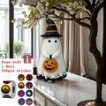 One Whimsical Halloween Statue Featuring a Witch Hat And a Pumpkin, Made of Durable Resin, Ideal for Decorating Your Home And Garden During The Festive Season