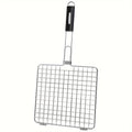 Stainless Steel Folding Barbecue Basket Portable Outdoor Camping Barbecue Accessories Suitable for Chicken, Meat, Fish, Steak, Vegetables, Grilled Skewers, Seafood, Dad Barbecue Gifts