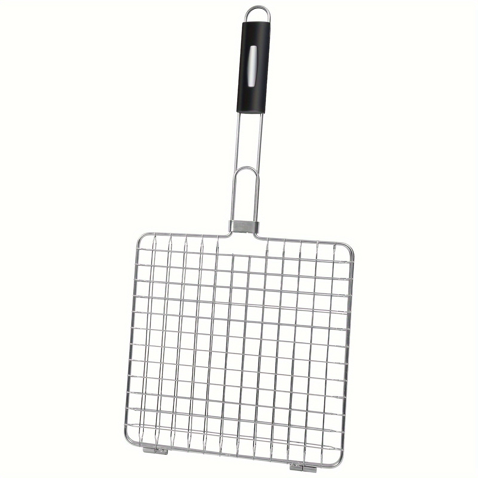 Stainless Steel Folding Barbecue Basket Portable Outdoor Camping Barbecue Accessories Suitable for Chicken, Meat, Fish, Steak, Vegetables, Grilled Skewers, Seafood, Dad Barbecue Gifts