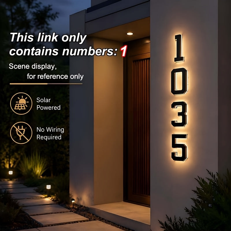Upgraded 9-Inch Outdoor Solar House Numbering Light, IP44 /Intelligent Light Sensing, Home Address Light Suitable For: Courtyard Wall Exterior Lights/Porches/Residential Luminous Address Signs/Large Modern Style Lighting House Number Lights