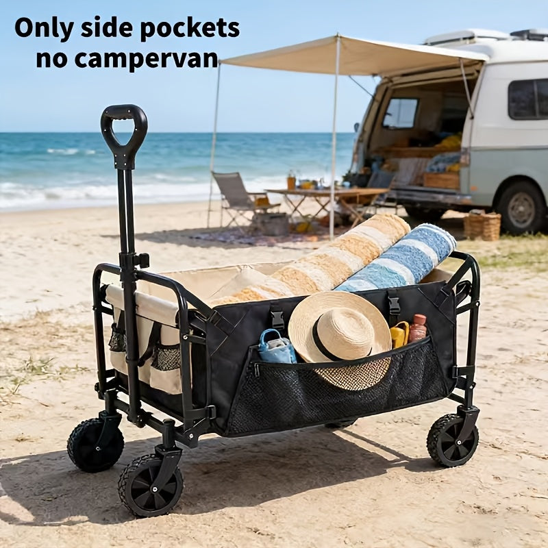 Camper Side Bag, Excluding Camper 27.75 X 11.8 Inch Foldable Trolley Side Bag, Thickened 900D Oxford Cloth Umbrella Bag, Trolley Cargo Side Bag, Oxford Cloth Storage Bag with Mesh Bag, Suitable for Folding Trolley