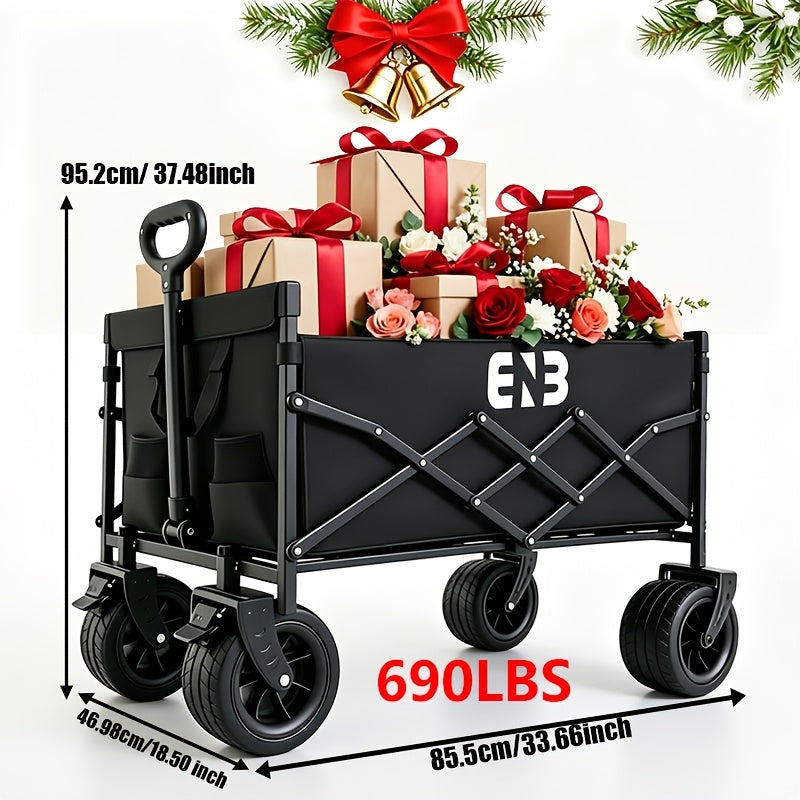 Foldable Cart, Multi-Functional Outdoor Camping Cart Swivel Wheels And Telescopic Handle Removable Wheels Multiple Styles Available Ideal for Beach, Lawn, Sports, Shopping, Fishing, Barbecues, Gatherings, Camping