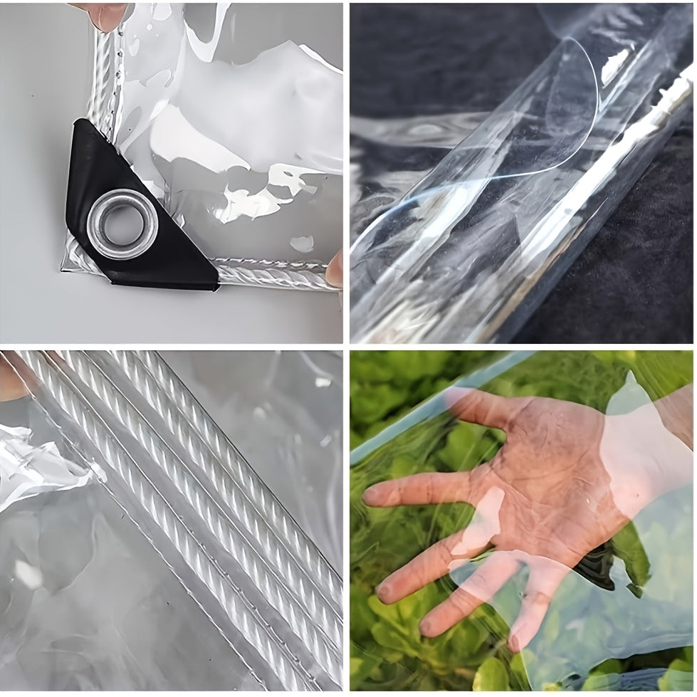 The 20 - Mil Thickened Transparent Rain - Proof Cloth Comes with A Hanging Rope As A Gift. The High - Density PVC Coating Is Waterproof And Anti - Permeable! The Metal Eyelet Design Strengthens Fixation And Prevents Being Blown By The Wind. It Can