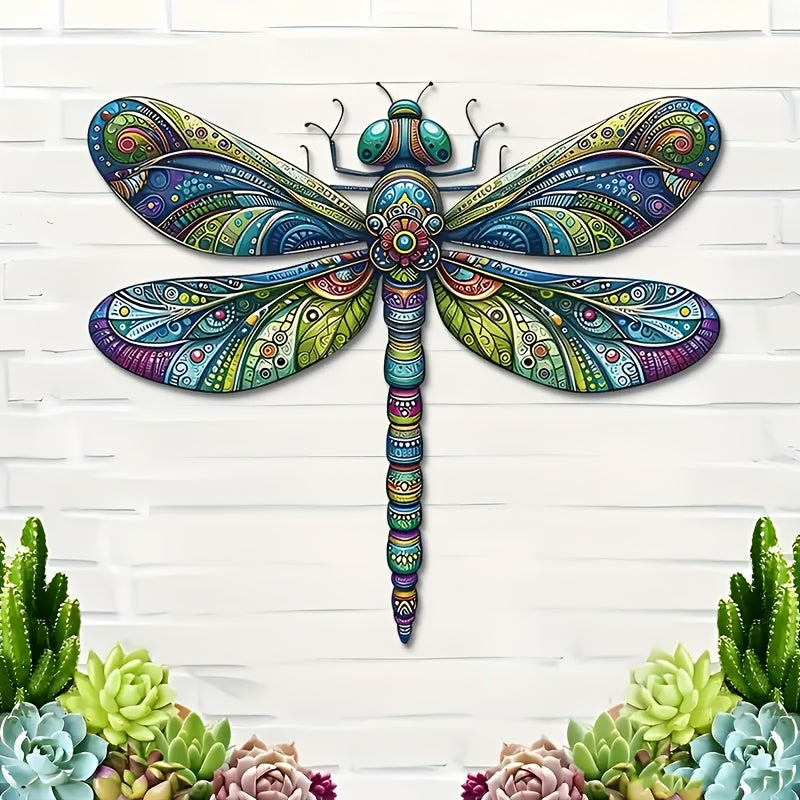 A Metal Dragonfly Relief, Meticulously Hand-Carved. It Features Three-Dimensional Wings And Compound Eyes, with Intricate Details. The Matte Black Background Enhances Its Depth
